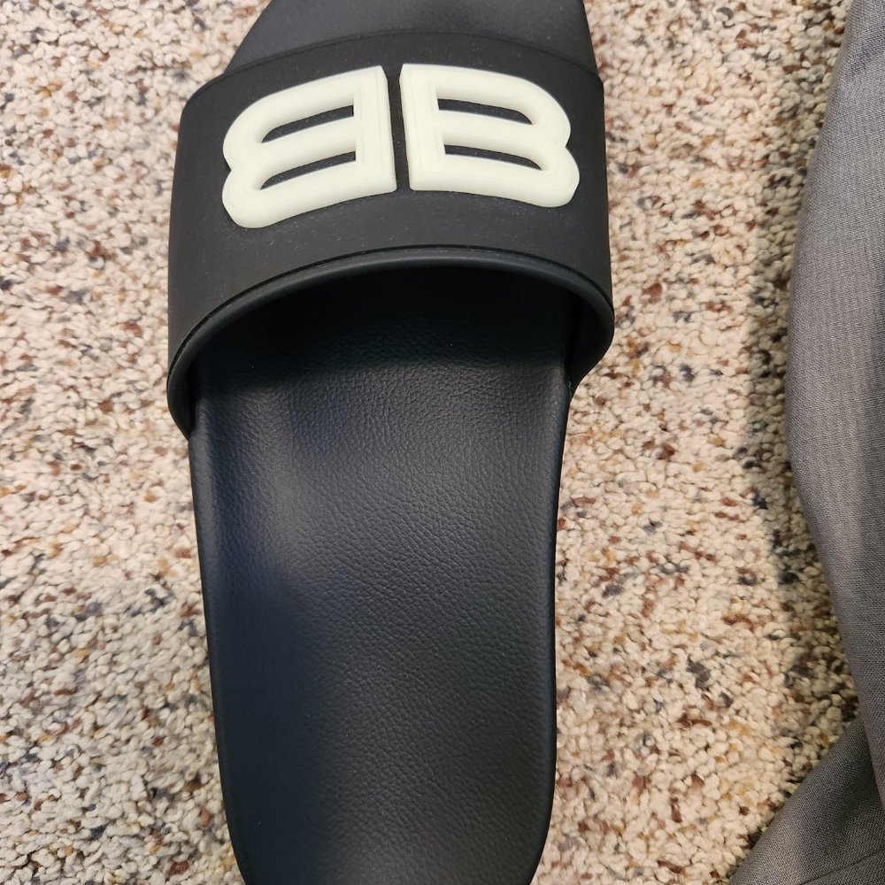 Balenciaga Glow in the Dark BB Logo Slide Sandal Women